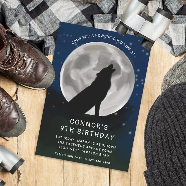 Invitation Les enfants loups hurlent à la fête des loups de l (Créateur téléchargé)