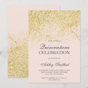 Invitation Les étincelles de parties scintillantes d'or