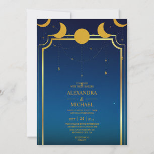Invitation Les étoiles Celestives Mystique Bleu Mariage Invit