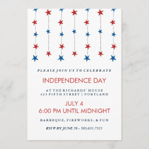Invitation Les étoiles patriotiques sur les cordes Fête de l'