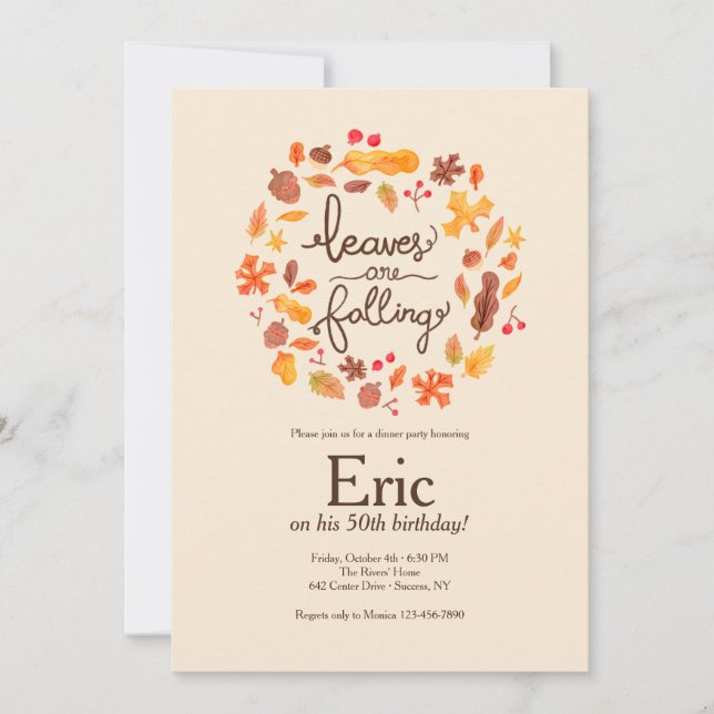 Invitation Les feuilles tombent  (Devant)