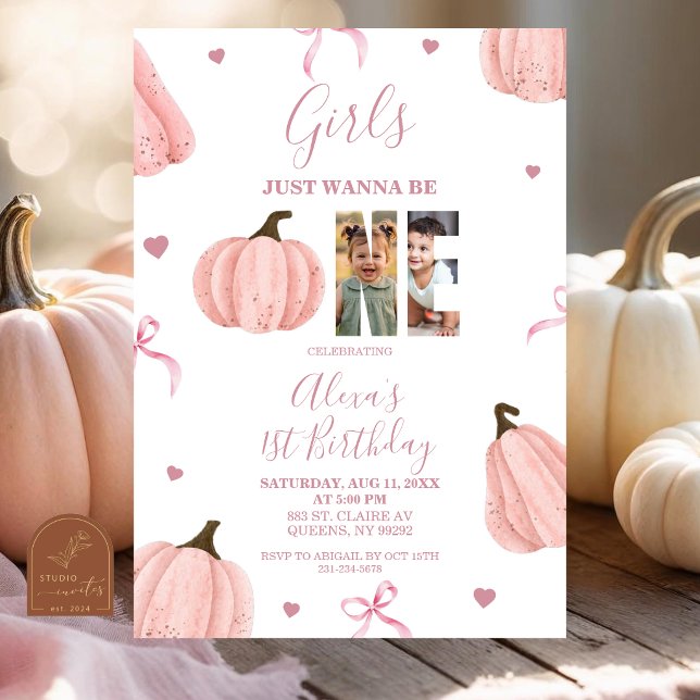 Invitation Les filles à la citrouille veulent juste être une  (Créateur téléchargé)