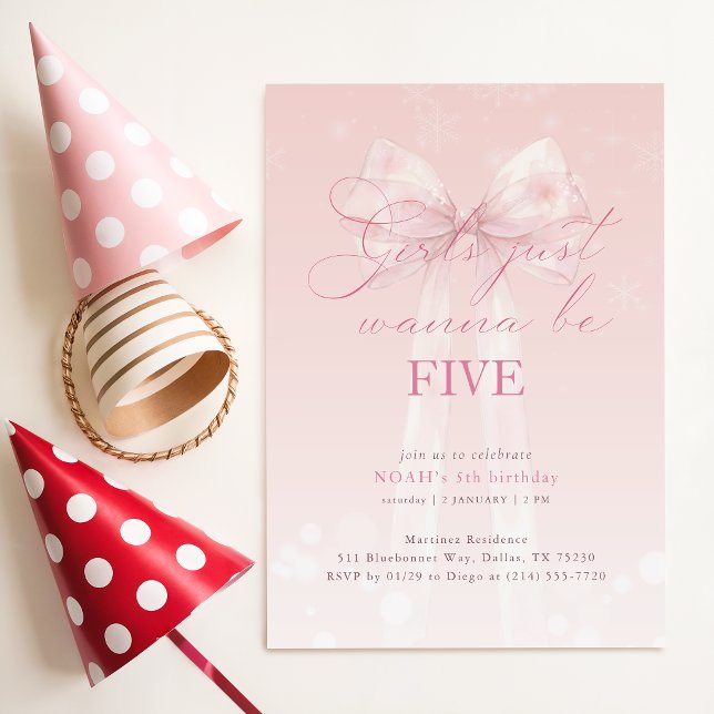 Invitation Les Filles au Nœud Rose Veulent Tout Simplement Av (Créateur téléchargé)