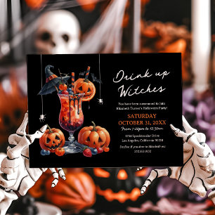 Invitation Les filles, buvez les sorcières, fête d'Halloween