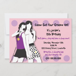 Invitation Les filles du hip-hop chantent en rose et violet