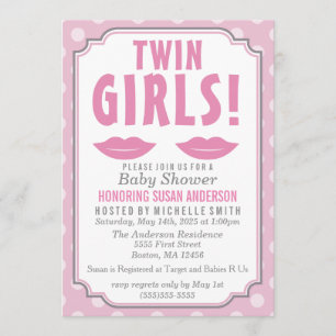 Invitation Les Filles jumelles !Invitation Baby shower