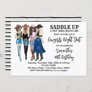 Invitation Les filles sanglotent l'Anniversaire occidental