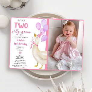 Invitation Les filles Silly Goose 2e fête d'anniversaire Phot
