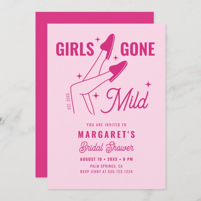 Invitation Les filles sont devenues Fête des mariées tendance (Devant / Derrière)