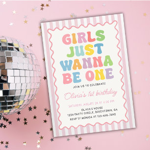 Invitation Les Filles Veulent Être Un Anniversaire Coloré