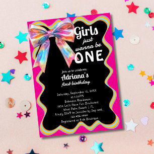 Invitation Les Filles Veulent Être Une Fête de Premier Annive