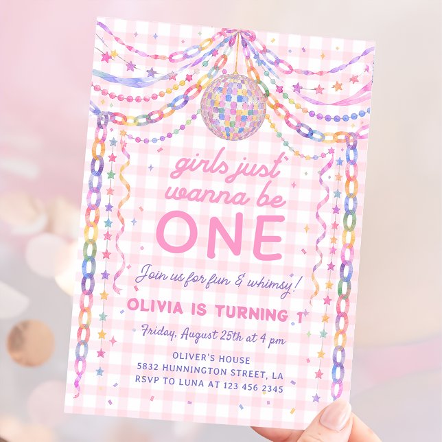 Invitation Les filles veulent juste être pour un 1er annivers (Créateur téléchargé)