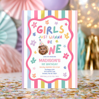 Invitation Les filles veulent juste être un 1er anniversaire