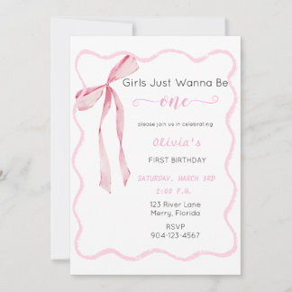 Invitation Les filles veulent juste être un anniversaire rose