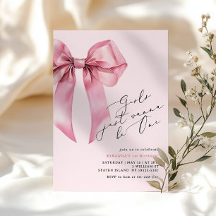 Invitation Les filles veulent juste être un garçon rose 1er a