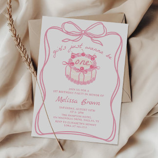 Invitation Les filles veulent juste être un garçon rose 1er a