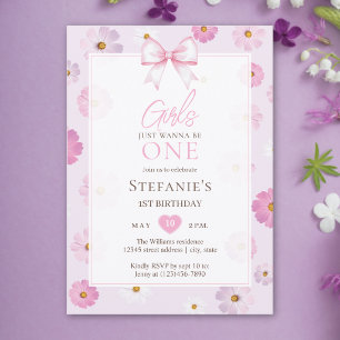 Invitation Les filles veulent juste être une fantaisie floral