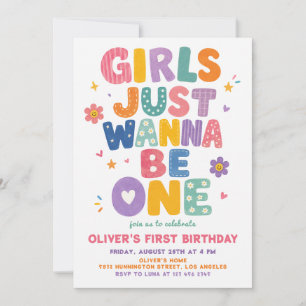 Invitation Les Filles Veulent Juste Une Fête D'anniversaire C