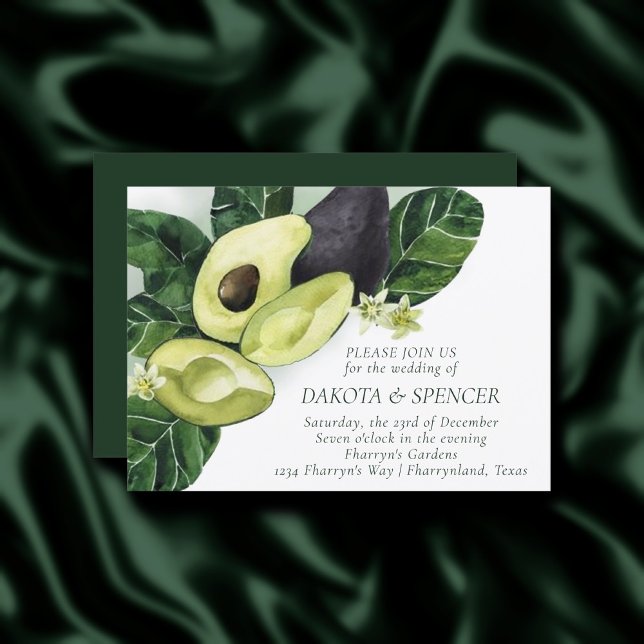 Invitation Les fleurs d'Avocado | Mariage de fruits rustiques (Créateur téléchargé)