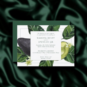 Invitation Les fleurs d'Avocado   Mariage de fruits rustiques