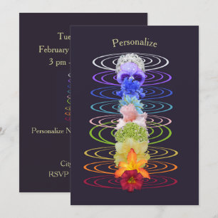 Invitation Les fleurs de couleurs de Chakra Zen Spirituel