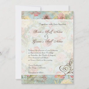 Invitation Les Fleurs Peony Rose Tulip Floral Flowers Mariage