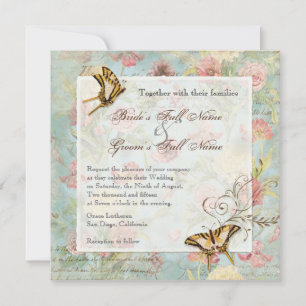 Invitation Les Fleurs Peony Rose Tulip Floral Flowers Mariage
