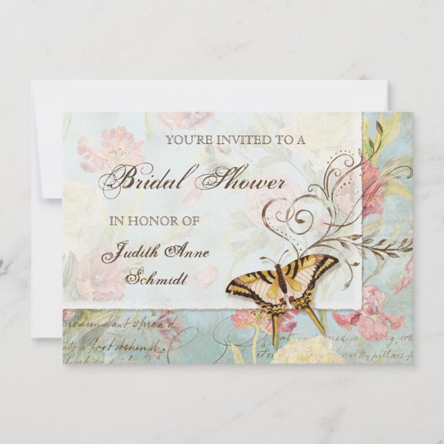 Invitation Les Fleurs Peony Rose Tulip Floral Flowers Mariage (Devant)