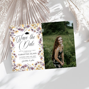 Invitation Les Fleurs sauvages Modernes Sauvent La Date Photo