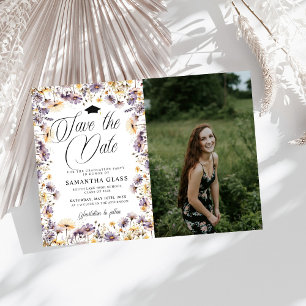 Invitation Les Fleurs sauvages Modernes Sauvent La Date Photo