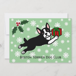 Invitation Les flocons de neige de Boston Terrier Christmas 2