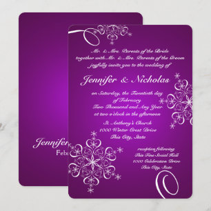 Invitation Les flocons de neige de l'amour Mariage hivernal v