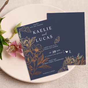 Invitation "Les Flores D'Or De L'Amour"   Mariage de marine r