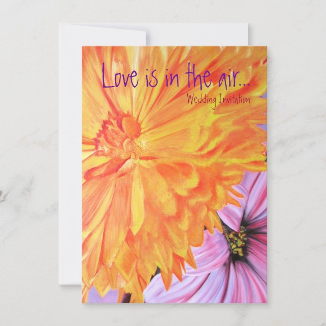 Invitation Les flores rustiques aiment les mariages (Devant)