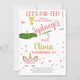 Invitation Les frères et soeurs golfing et l'invitation d'ann