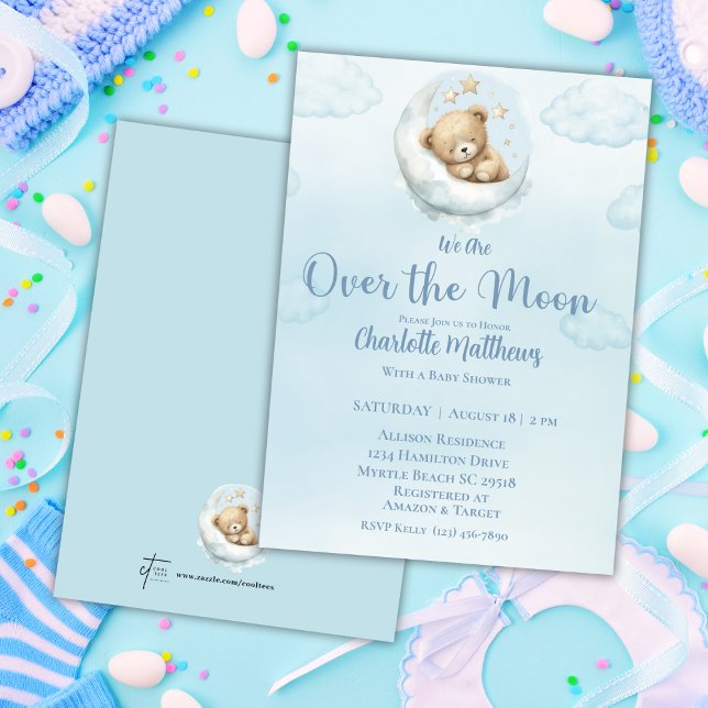 Invitation Les garçons portent l'ours sur le Baby shower de l (Créateur téléchargé)