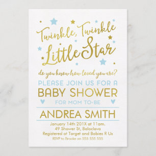 Invitation Les garçons scintillent petite étoile baby shower 