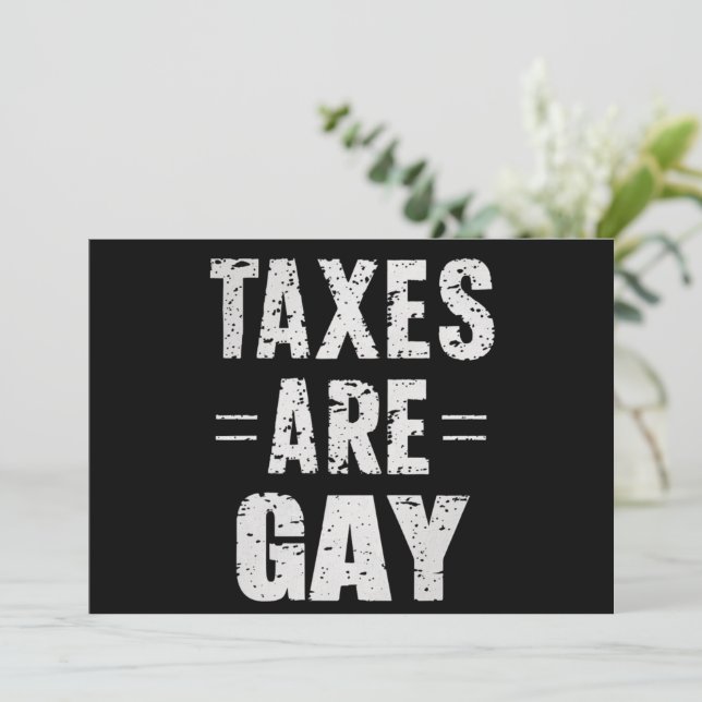 Invitation Les impôts sont gays (Debout devant)