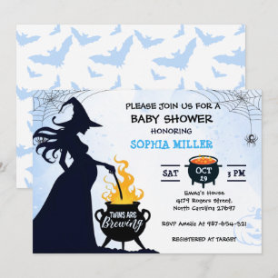 Invitation Les jumeaux brassent la sorcière de douche Hallowe