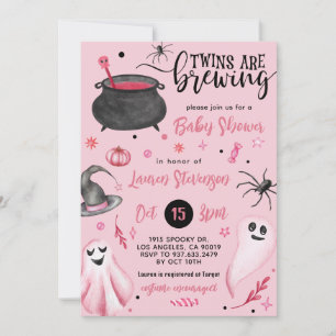 Invitation Les jumeaux brassent le Baby shower d'Halloween