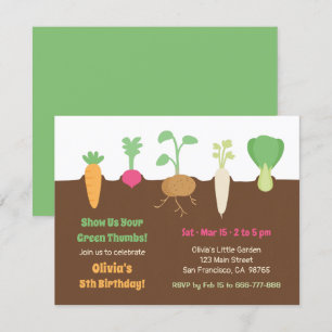 Invitation Les légumes dans le sol badine la fête