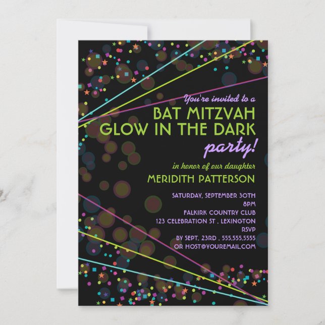 Invitation Les lumières du Bat mitzvah dans la fête des ténèb (Devant)