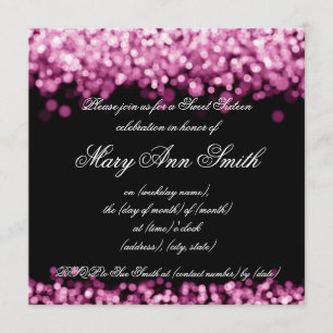 Invitation Les lumières roses du Sweet sixteen
