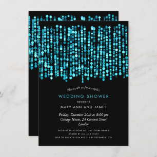 Invitation Les lumières turquoises Wedding showers du couple 
