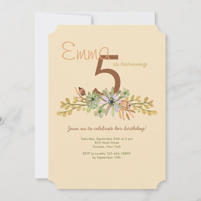 Invitation Les marguerites dans l'invitation de corail (Devant)