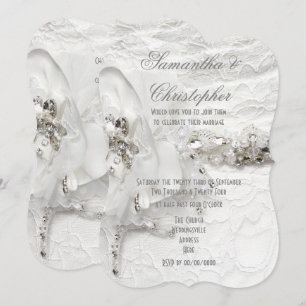 Invitation Les mariées en diamant de cristal blanc habillent 