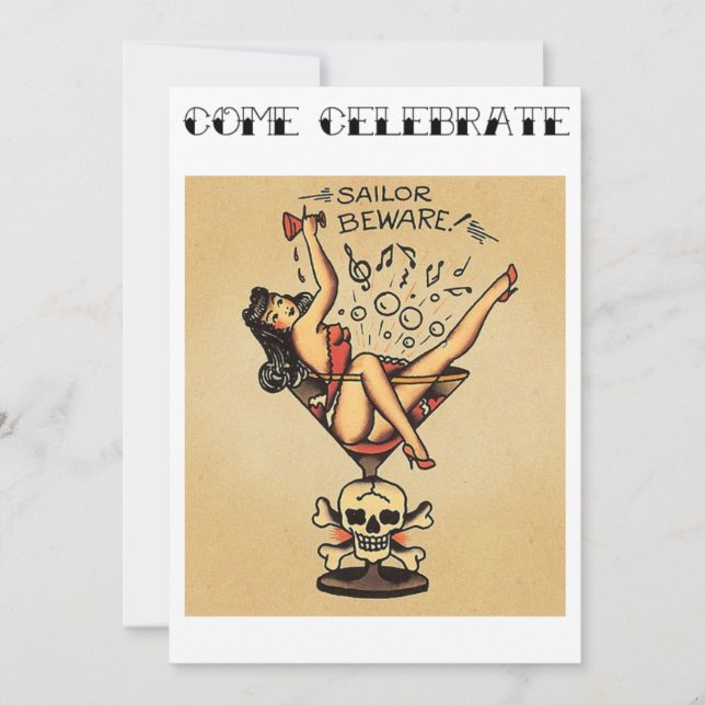 Invitation Les marins prennent garde ! Partie de Bachelorette (Devant)