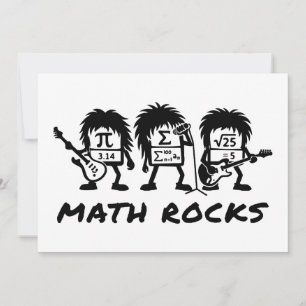 Invitation Les maths déchirent Humour de groupe de rock acadé
