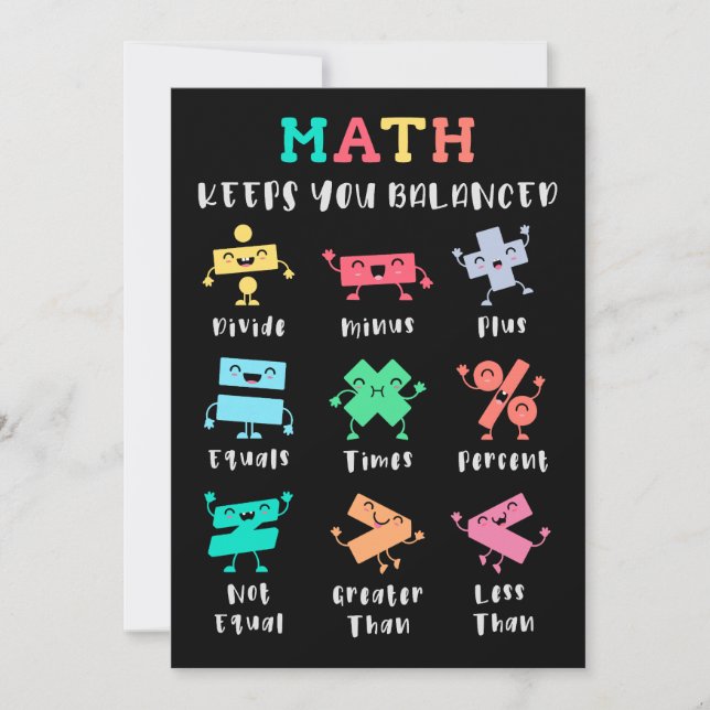 Invitation Les maths vous gardent en équilibre (Devant)