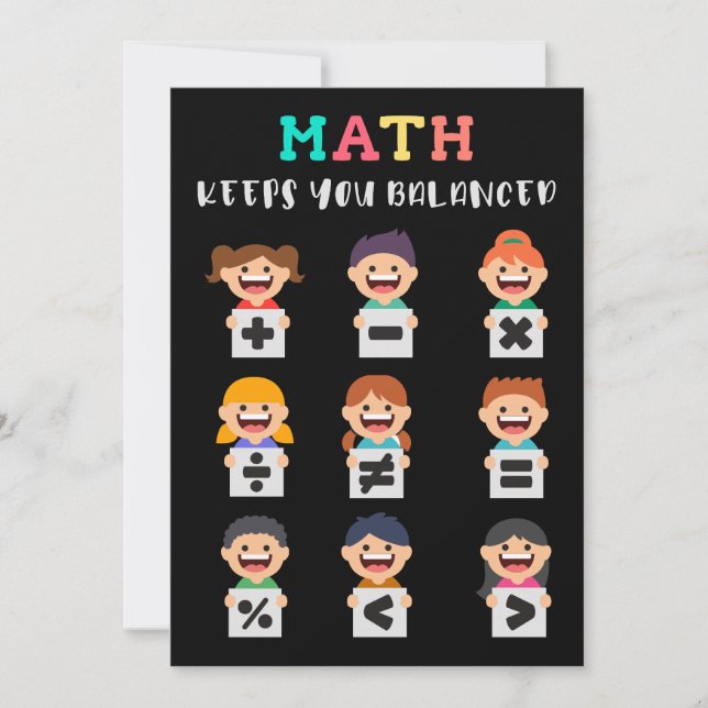 Invitation Les maths vous maintiennent en équilibre (Devant)